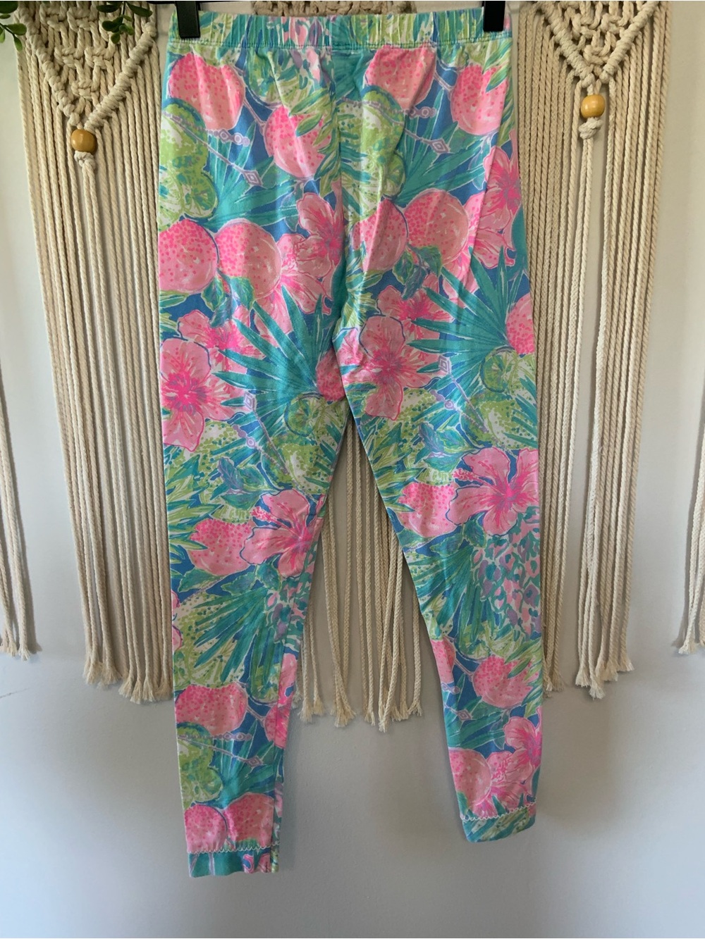 LILLY PULITZER Girls Tropical Print Pajama Pant Leggings Size 12 - Picture 2 of 10